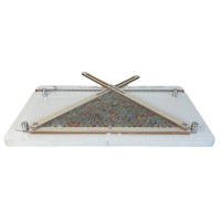 Triangle with invariant area, constant triangle area material (with marbles), math and geometry material, A=b*h/2, area of a triangle