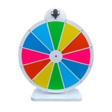 Prize Wheel - Spinning Fortune Wheel (12 Sections, Used on a Table, Colorful, 51 cm) Writable-Erasable Carnival, Event and Prize Game
